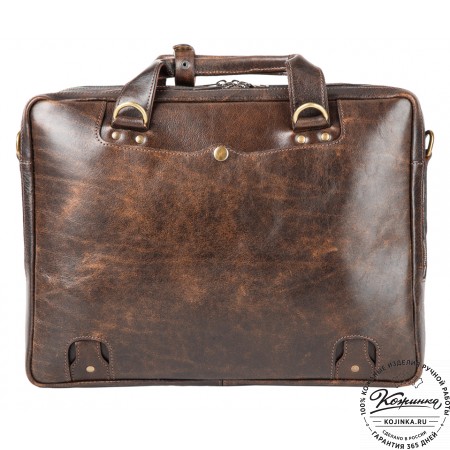 Кожаная мужская сумка-рюкзак "Генри" (коричневый эксклюзив)